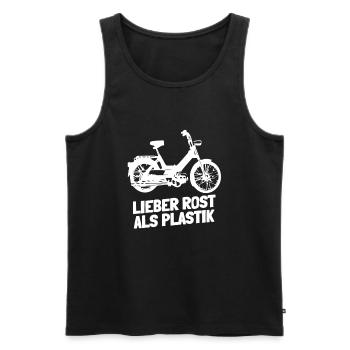 DDR Moped Oldtimer Roller Mofa Scooter 2 Takter - Männer Premium Bio Tank Top - Schwarz - Vorne - Michal (187cm)