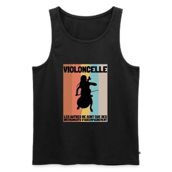 Violoncelle Cello Orchestre Homme Femme Enfants - Männer Premium Bio Tank Top - Schwarz - Vorne - AI Model Male 178 light (178cm)