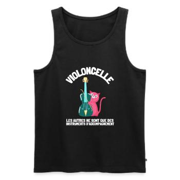 Violoncelle Cello Orchestre Homme Femme Enfants - Männer Premium Bio Tank Top - Schwarz - Vorne - AI Model Male 178 light (178cm)