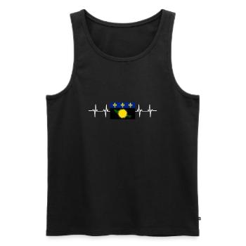 France Guadeloupe - Men's Premium Organic Tank Top - black - Front - AI Model Male 178 light (178cm)
