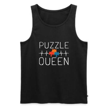 Puzzle Queen - Je passe devant mon heure de coucher - Débardeur bio Premium Homme - noir - Devant - Michal (187cm)