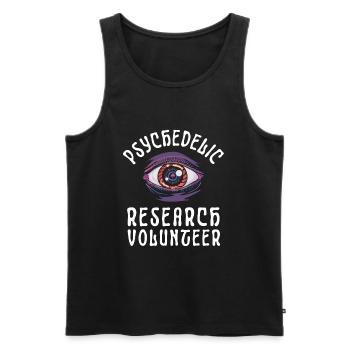 Psychedelic Research Volunteer - Männer Premium Bio Tank Top - Schwarz - Vorne - AI Model Male 178 light (178cm)