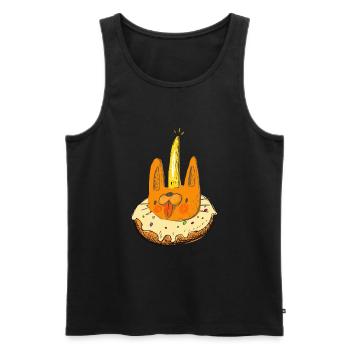 Cat Unicorn Donut - Men's Premium Organic Tank Top - black - Front - Michal (187cm)