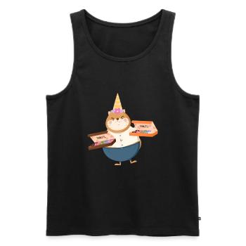 Cat Unicorn Donut - Men's Premium Organic Tank Top - black - Front - Michal (187cm)