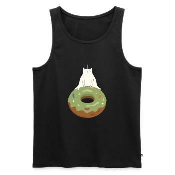 Cat Unicorn Donut - Men's Premium Organic Tank Top - black - Front - Michal (187cm)