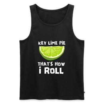 Key Lime Pie Tarte au citron Dessert - Débardeur bio Premium Homme - noir - Devant - AI Model Male 178 light (178cm)