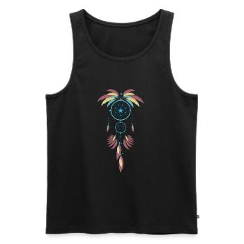 Native American Indian Abenaki - Männer Premium Bio Tank Top - Schwarz - Vorne - AI Model Male 178 light (178cm)