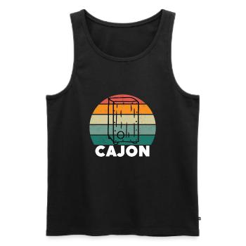 Cajon Box Drum Instrument Peruvian Cajon - Männer Premium Bio Tank Top - Schwarz - Vorne - Michal (187cm)