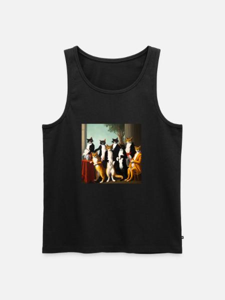Cat Art History - Men's Premium Organic Tank Top - black