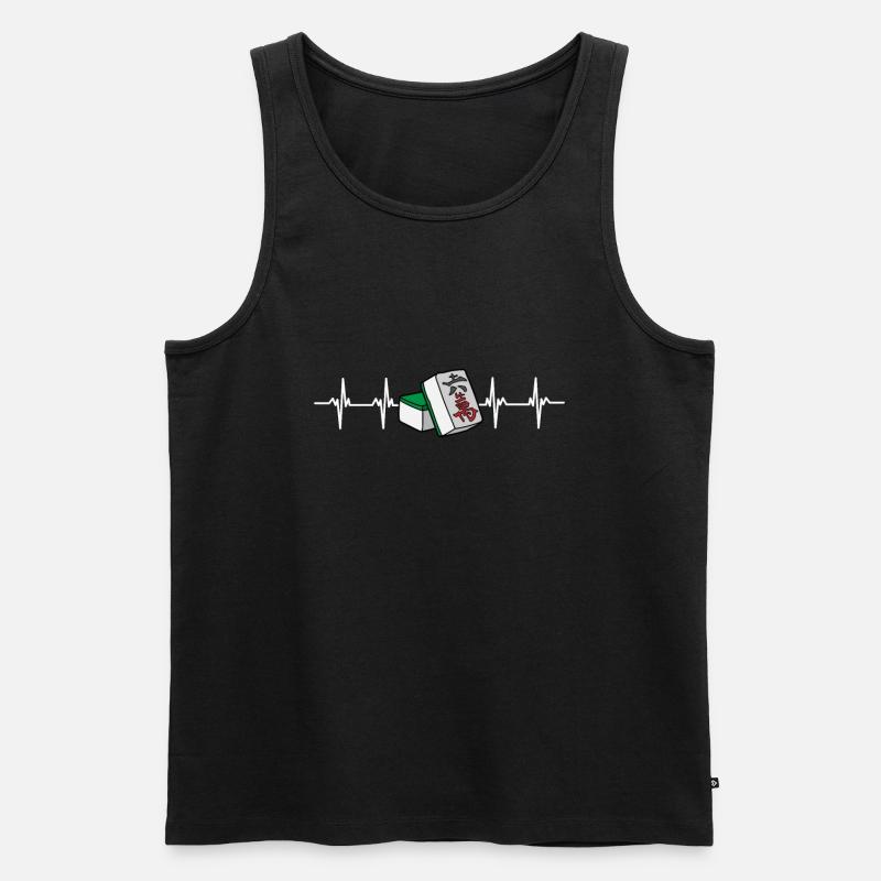 Cats Playing Mahjong - Männer Premium Bio Tank Top - Schwarz