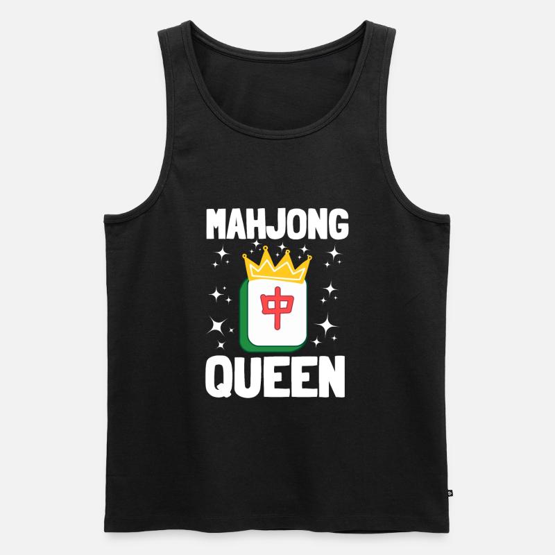 Cats Playing Mahjong - Männer Premium Bio Tank Top - Schwarz