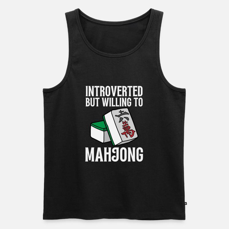 Cats Playing Mahjong - Männer Premium Bio Tank Top - Schwarz