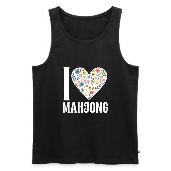 Cats Playing Mahjong - Männer Premium Bio Tank Top - Schwarz - Vorne - AI Model Male 178 light (178cm)
