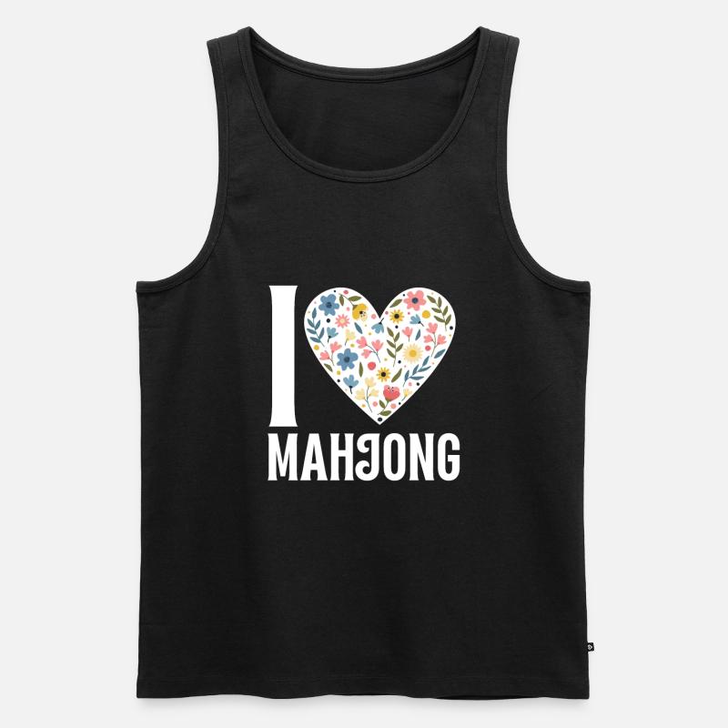 Cats Playing Mahjong - Männer Premium Bio Tank Top - Schwarz