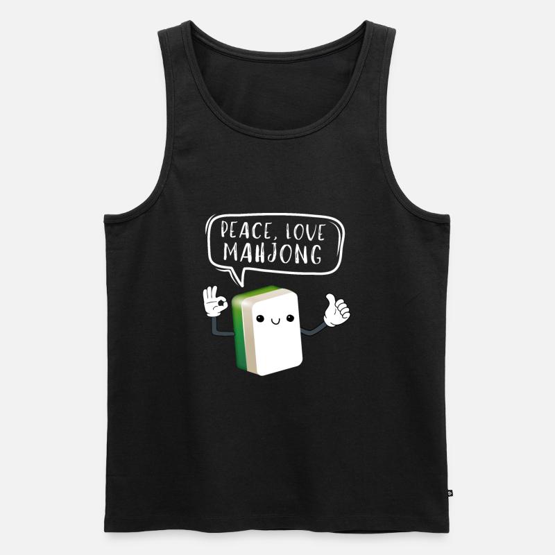Cats Playing Mahjong - Männer Premium Bio Tank Top - Schwarz