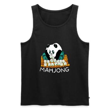 Cats Playing Mahjong - Männer Premium Bio Tank Top - Schwarz - Vorne - AI Model Male 178 light (178cm)