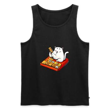 Cats Playing Mahjong - Männer Premium Bio Tank Top - Schwarz - Vorne - AI Model Male 178 light (178cm)
