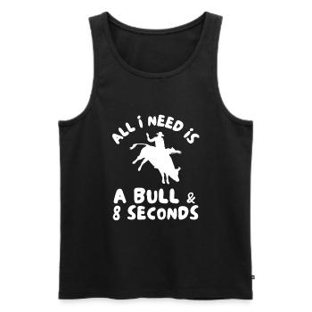 Future Bull Rider Steer Riding - Débardeur bio Premium Homme - noir - Devant - AI Model Male 178 light (178cm)