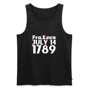 Liberte Egalite Fraternite French Revolution - Men's Premium Organic Tank Top - black - Front - AI Model Male 178 light (178cm)