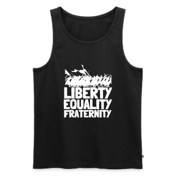 Liberte Egalite Fraternite French Revolution - Men's Premium Organic Tank Top - black - Front - AI Model Male 178 light (178cm)