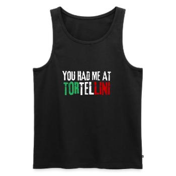 Italian Penne Pasta Tortellini - Männer Premium Bio Tank Top - Schwarz - Vorne - AI Model Male 178 light (178cm)