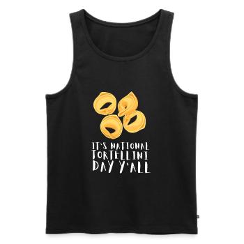Italian Penne Pasta Tortellini - Männer Premium Bio Tank Top - Schwarz - Vorne - AI Model Male 178 light (178cm)