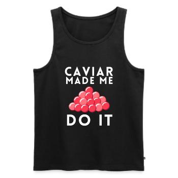 Caviar rouge de saumon à la russe - Débardeur bio Premium Homme - noir - Devant - AI Model Male 178 light (178cm)