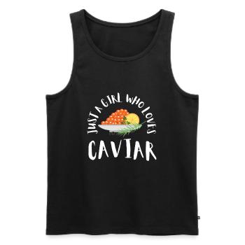 Caviar rouge de saumon à la russe - Débardeur bio Premium Homme - noir - Devant - AI Model Male 178 light (178cm)