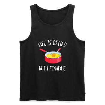 Swiss Cheese Fondue - Men's Premium Organic Tank Top - black - Front - AI Model Male 178 light (178cm)