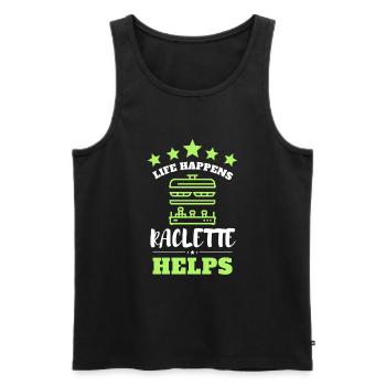 Swiss Cheese Fondue Raclette - Men's Premium Organic Tank Top - black - Front - AI Model Male 178 light (178cm)