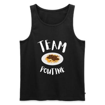 Cheese Curds Gravy Mix Canada Poutine - Débardeur bio Premium Homme - noir - Devant - Michal (187cm)