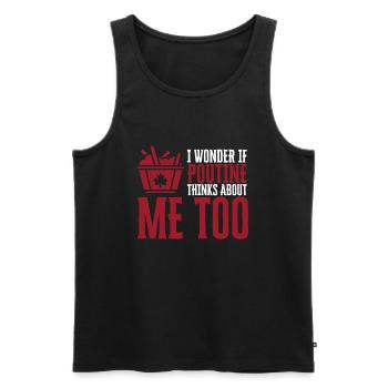 Cheese Curds Gravy Mix Canada Poutine - Débardeur bio Premium Homme - noir - Devant - AI Model Male 178 light (178cm)