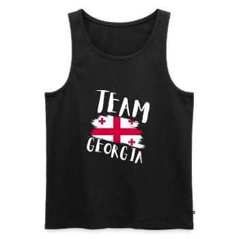 Georgian Flag - Men's Premium Organic Tank Top - black - Front - Michal (187cm)