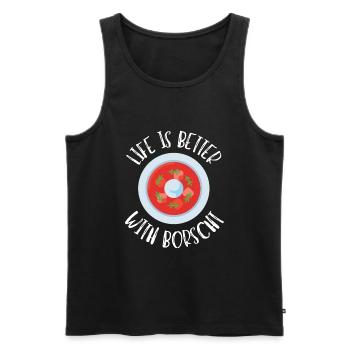 Borsch Beetroot Ukrainian Borscht - Men's Premium Organic Tank Top - black - Front - AI Model Male 178 light (178cm)
