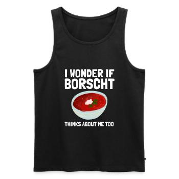 Borsch Beetroot Ukrainian Borscht - Men's Premium Organic Tank Top - black - Front - AI Model Male 178 light (178cm)