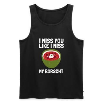 Borsch Beetroot Ukrainian Borscht - Men's Premium Organic Tank Top - black - Front - AI Model Male 178 light (178cm)
