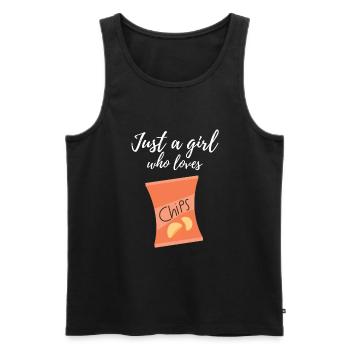 Just A Girl Who Loves Potato Chips - Men's Premium Organic Tank Top - black - Front - Michal (187cm)
