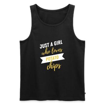Just A Girl Who Loves Potato Chips - Men's Premium Organic Tank Top - black - Front - Michal (187cm)