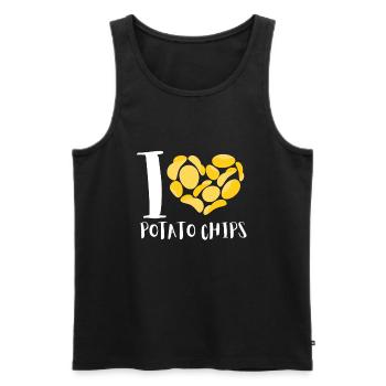 Just A Girl Who Loves Potato Chips - Men's Premium Organic Tank Top - black - Front - Michal (187cm)