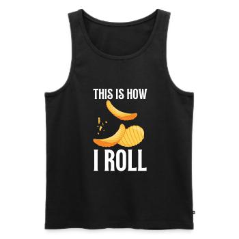 Just A Girl Who Loves Potato Chips - Men's Premium Organic Tank Top - black - Front - Michal (187cm)