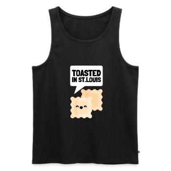 Raviolis grillés à St. Louis - Débardeur bio Premium Homme - noir - Devant - Michal (187cm)