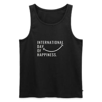 International Day Of Happiness - Men's Premium Organic Tank Top - black - Front - AI Model Male 178 light (178cm)