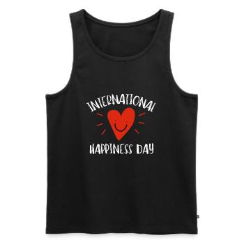 International Day Of Happiness - Men's Premium Organic Tank Top - black - Front - AI Model Male 178 light (178cm)