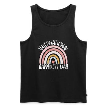 International Day Of Happiness - Men's Premium Organic Tank Top - black - Front - AI Model Male 178 light (178cm)