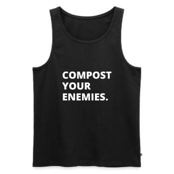 Compost Your Enemies - Men's Premium Organic Tank Top - black - Front - AI Model Male 178 light (178cm)