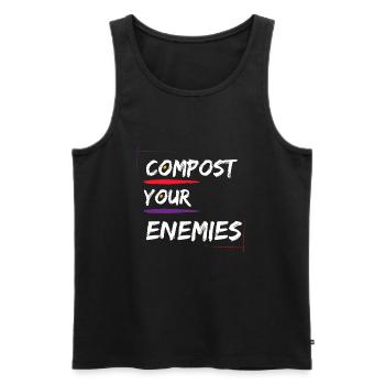 Compost Your Enemies - Men's Premium Organic Tank Top - black - Front - Michal (187cm)