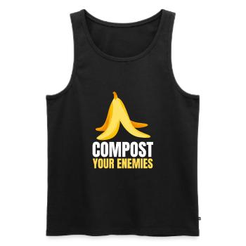Compost Your Enemies - Men's Premium Organic Tank Top - black - Front - Michal (187cm)