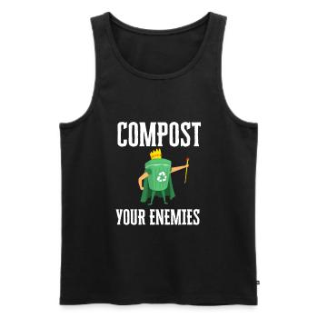 Compost Your Enemies - Men's Premium Organic Tank Top - black - Front - AI Model Male 178 light (178cm)