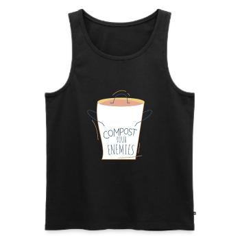 Compost Your Enemies - Men's Premium Organic Tank Top - black - Front - AI Model Male 178 light (178cm)