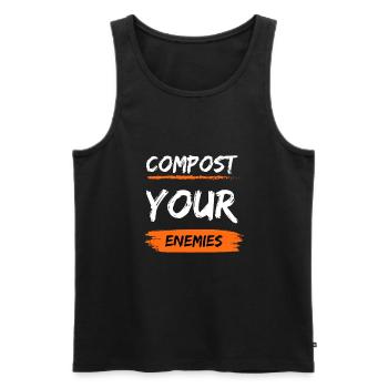 Compost Your Enemies - Men's Premium Organic Tank Top - black - Front - Michal (187cm)